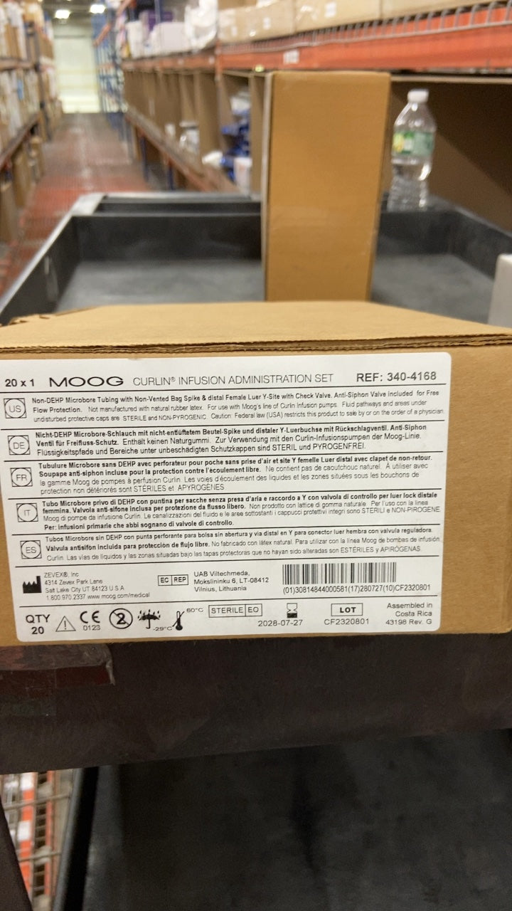 340-4168 - ZEVEX - MOOG CURLIN INFUSION ADMINISTRATION SET, (BX/20)