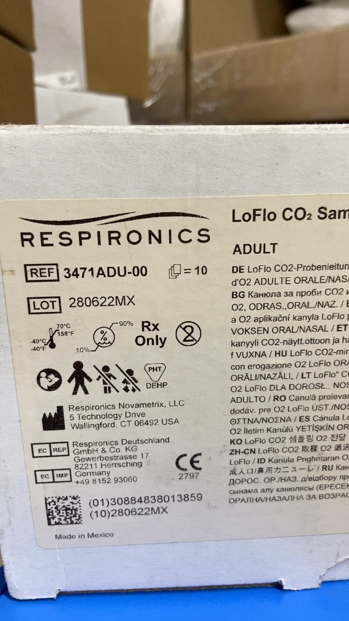3471ADU-00 - RESPIRONICS - LoFlo CO2 Sample Line ADULT, (BX/10)