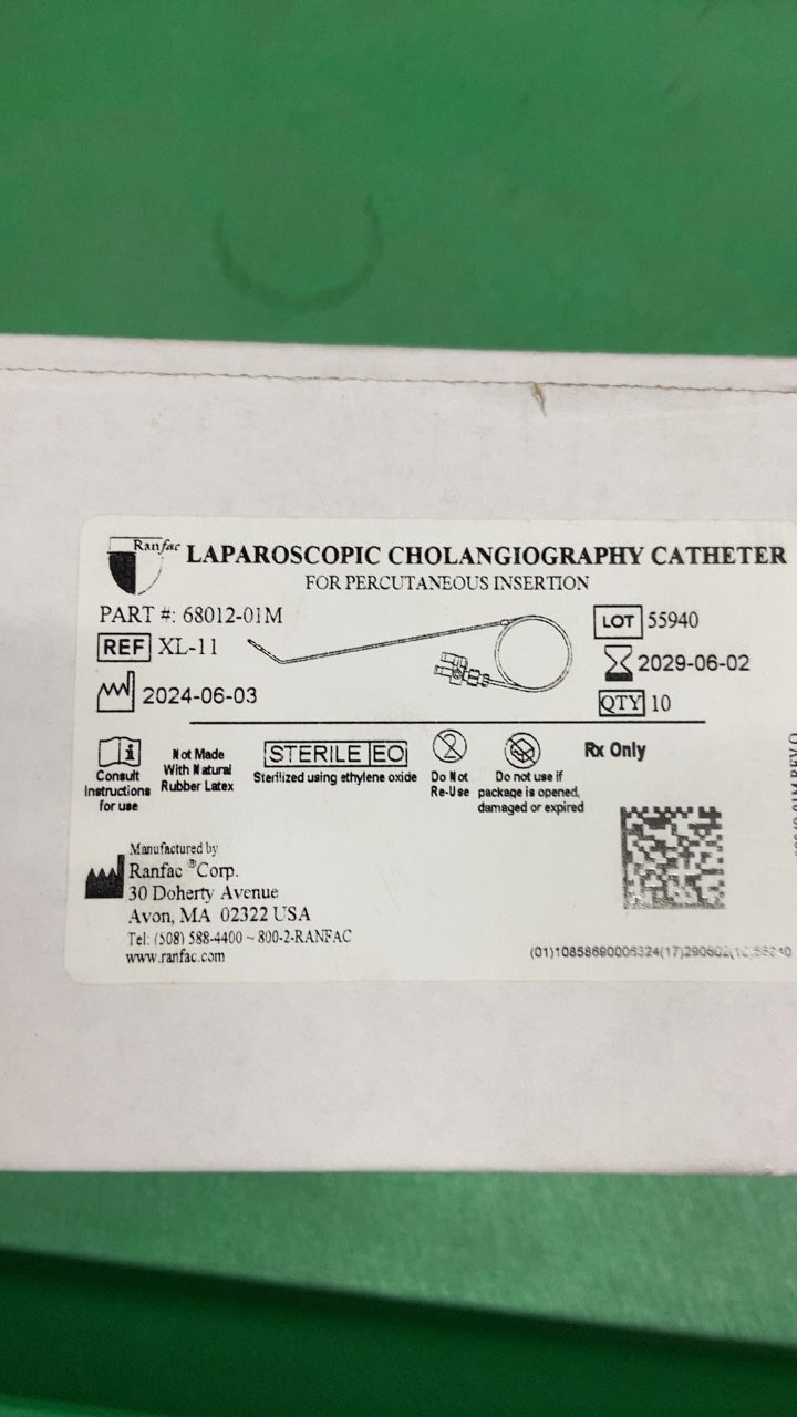 XL-11 - RANFAC - LAPAROSCOPIC CHOLANGIOGRAPHY CATHETER FOR PERCUTANEOUS INSERTION, (BX/10)