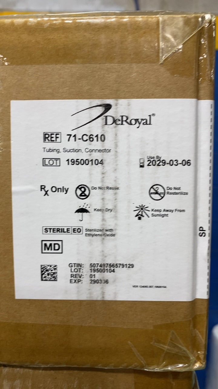 71-C610 - DEROYAL - Tubing, Suction, Connector, (BX/25)