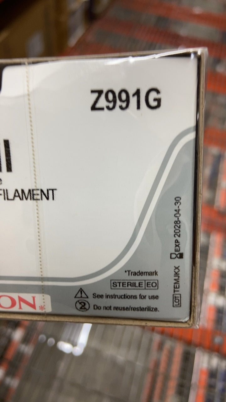 Z991G - ETHICON - PDS II Absorbable Monofilament Polydioxanone Suture, Size 0, 60 in. Length, TP-1 Needle, (BX/12)