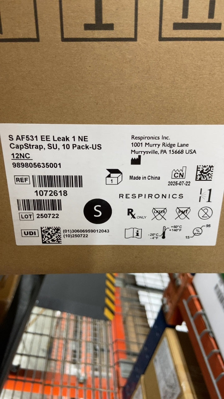 1072618 - RESPIRONICS - S AF531 EE Leak 1 NE CapStrap, SU, 10 Pack-US, (BX/1)