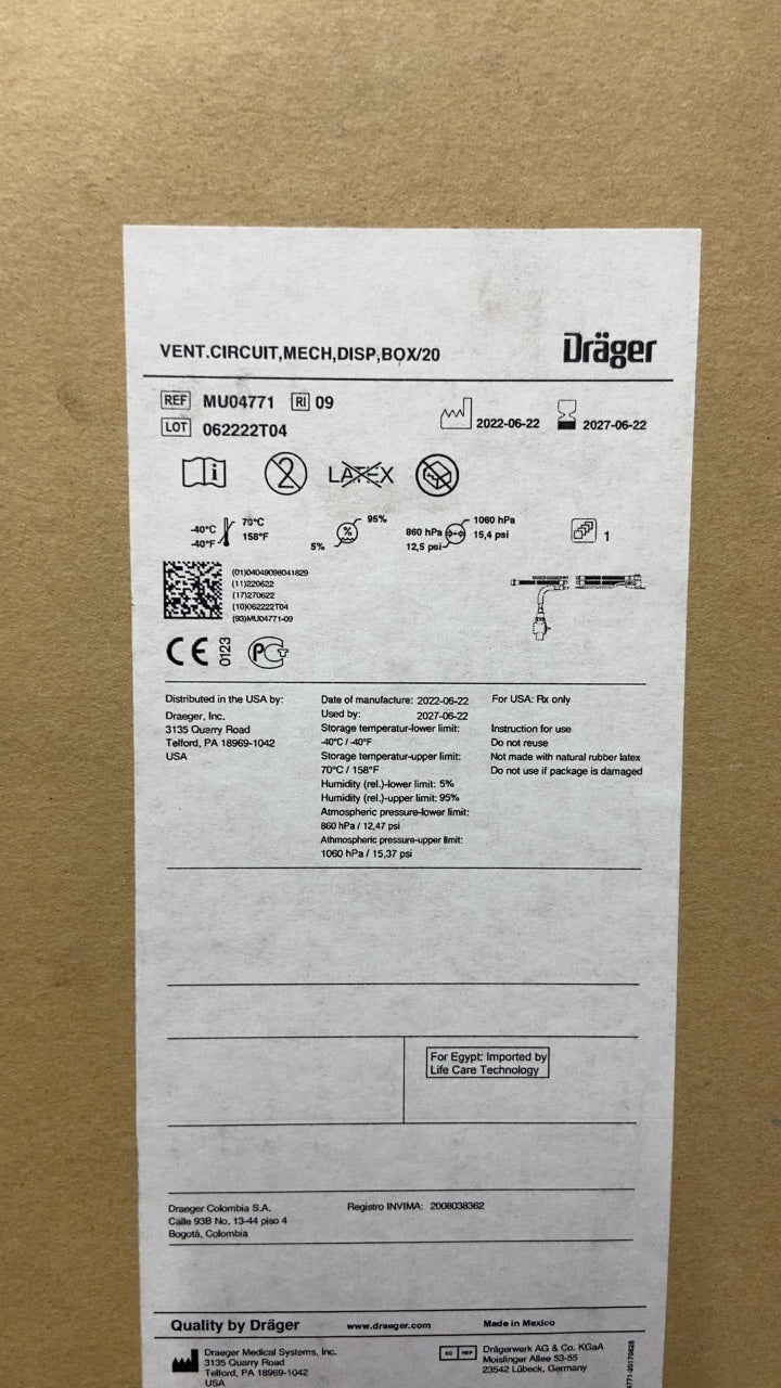 MU04771 - DRÄGER - VENT.CIRCUIT,MECH,DISP,BOX/20, (CS/20)