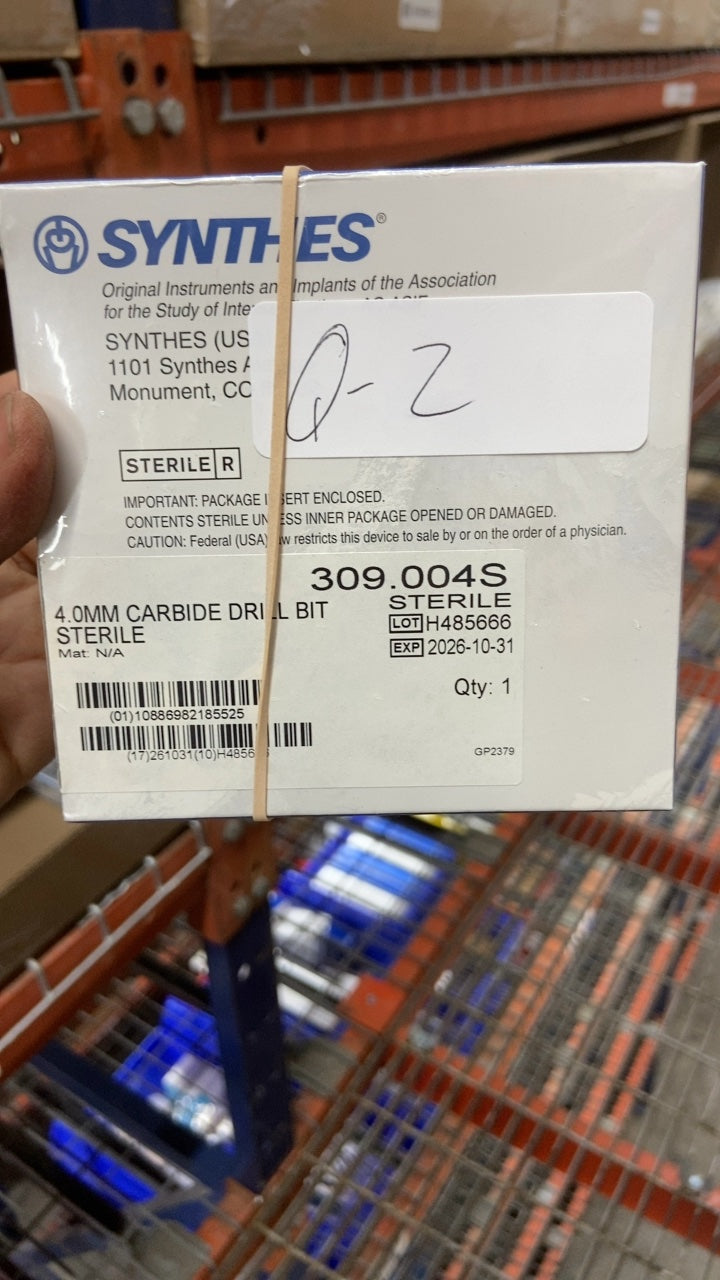 309.004S - SYNTHES - Carbide Drill Bit, 4 dia. x 50 mm Length, Sterile, (BX/1)