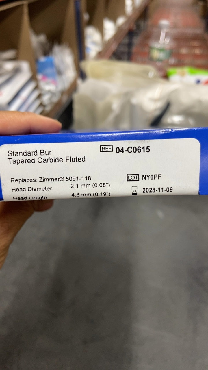 04-C0615 - BRASSELER - Standard Bur Tapered Carbide Fluted, (BX/5)