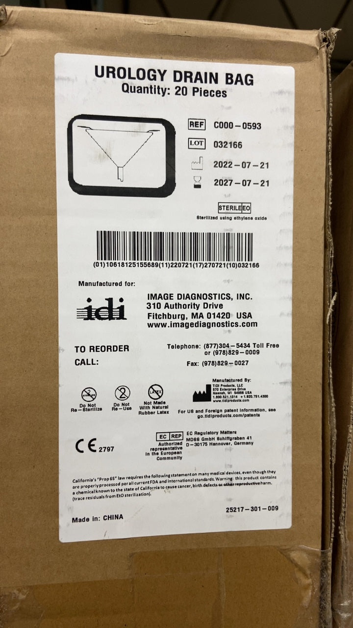C000-0593 - TIDI - UROLOGY DRAIN BAG, (CS/20)
