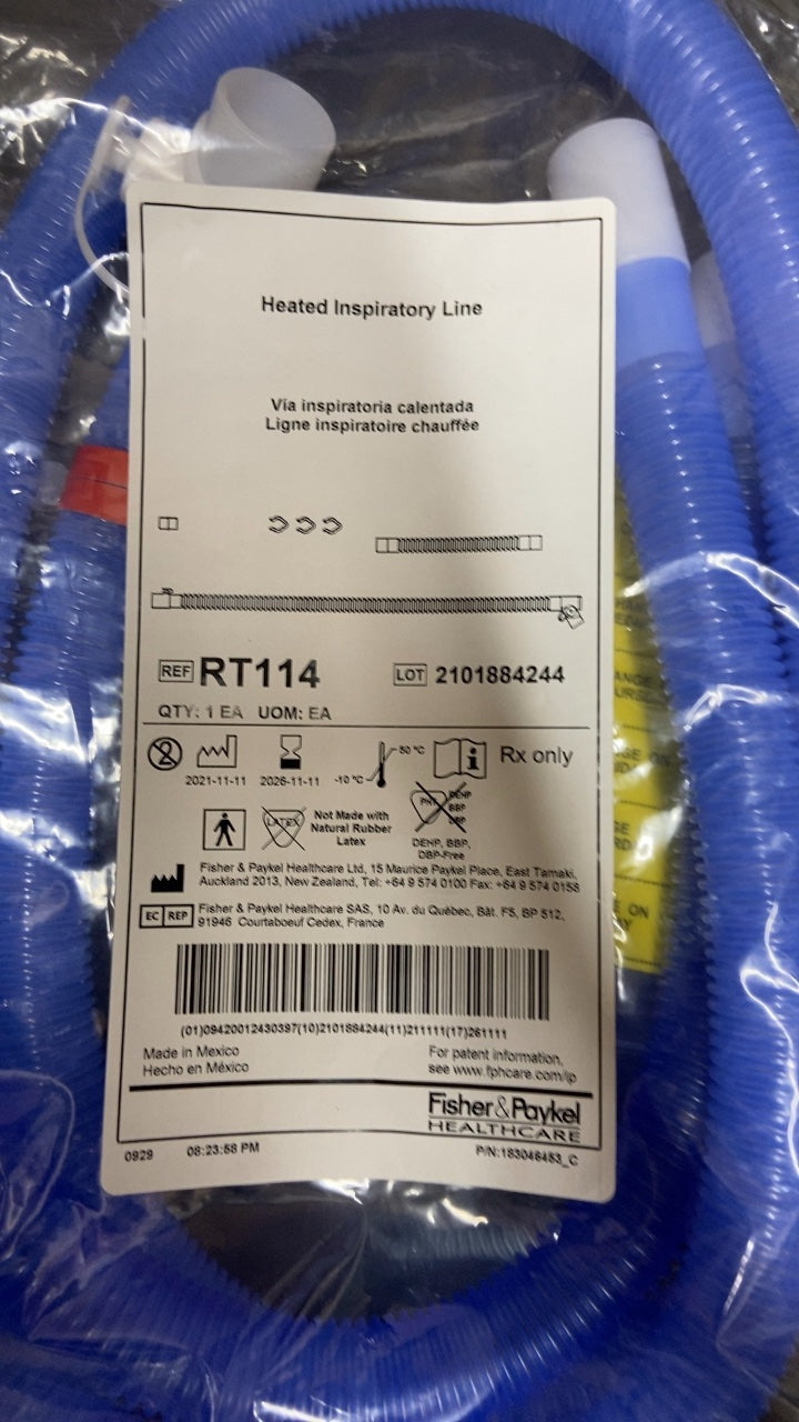 RT114 - FISHER & PAYKEL - Heated Inspiratory Line, (EA/28)