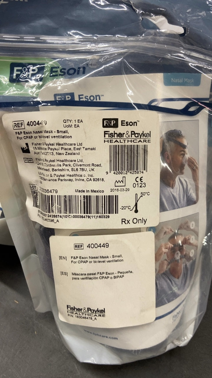400449 - FISHER & PAYKEL - F&P Eson Nasal Mask - Small, For CPAP or bi-level ventilation, (EA/1)