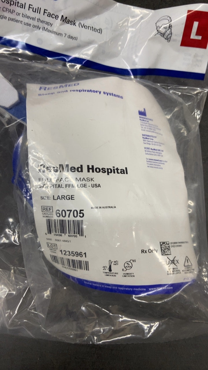 60705 - RESMED - ResMed Hospital Full Face Mask (Vented), (EA/25)