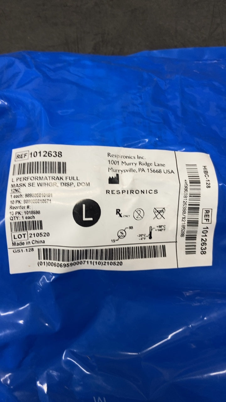 1012638 - RESPIRONICS - PERFORMATRAK FULL MASA SE WHCR, DISP, DOM PAC, (EA/1)