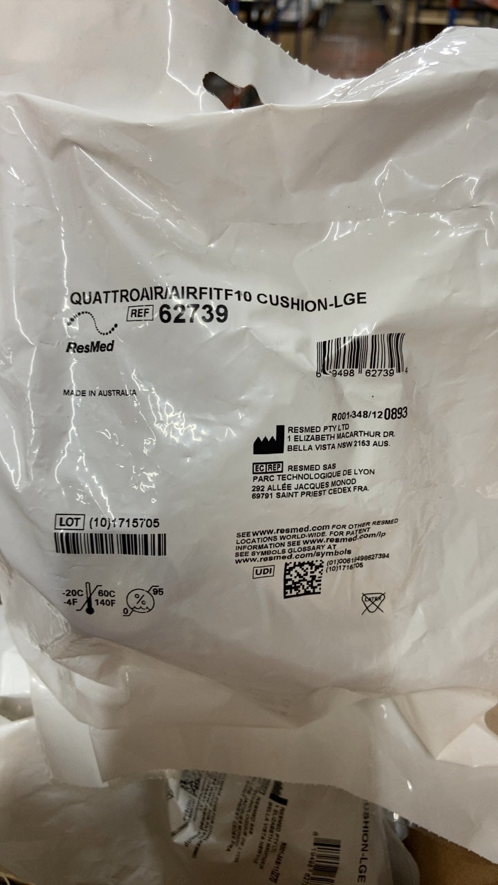 62739 - RESMED - QUATTROAIRFITF10 CUSHION-LGE, (EA/5)