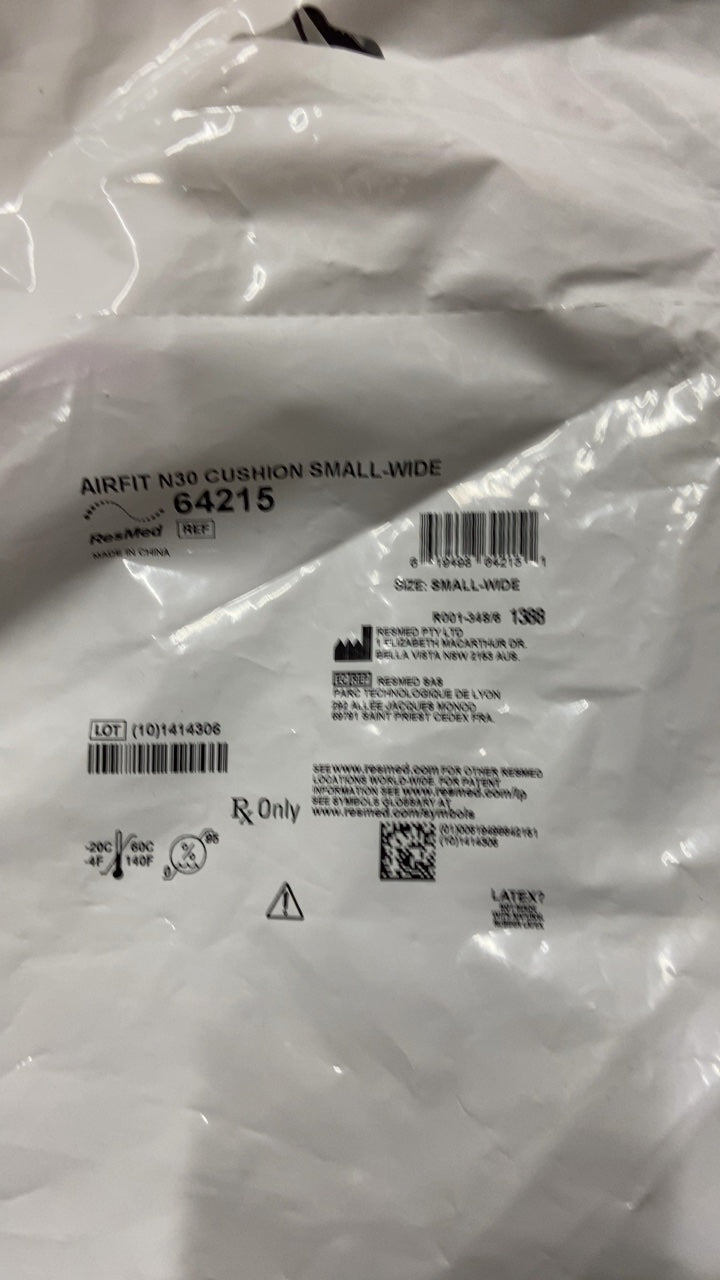 64215 - RESMED - AIRFIT N30 CUSHION SMALL-WIDE, (EA/1)