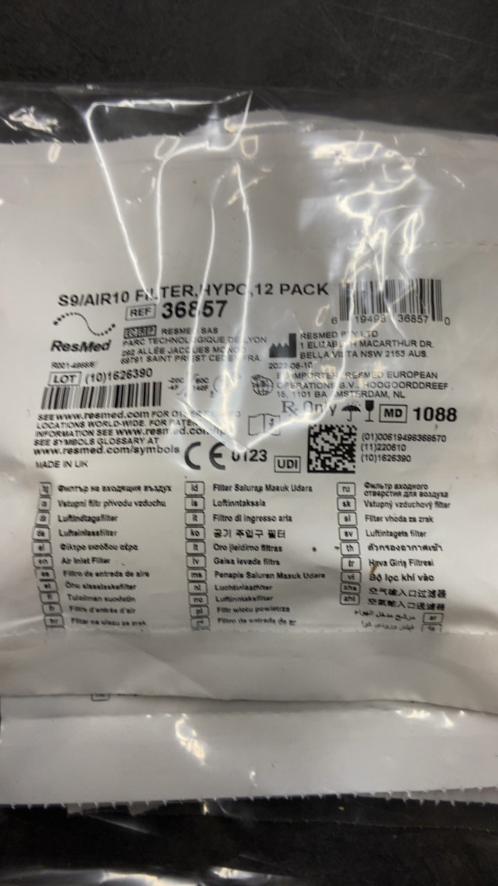 36857 - RESMED - S9/AIR10 FILTER /VPC 12 PACK, (EA/1)