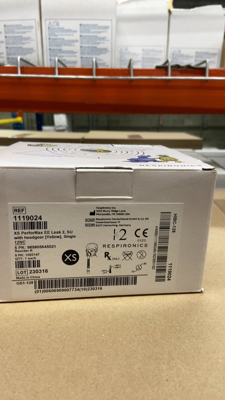 1119024 - RESPIRONICS - XS PerforMax EE Leak 2, SU with headgear [Yellow], Single 12N3, (BX/1)