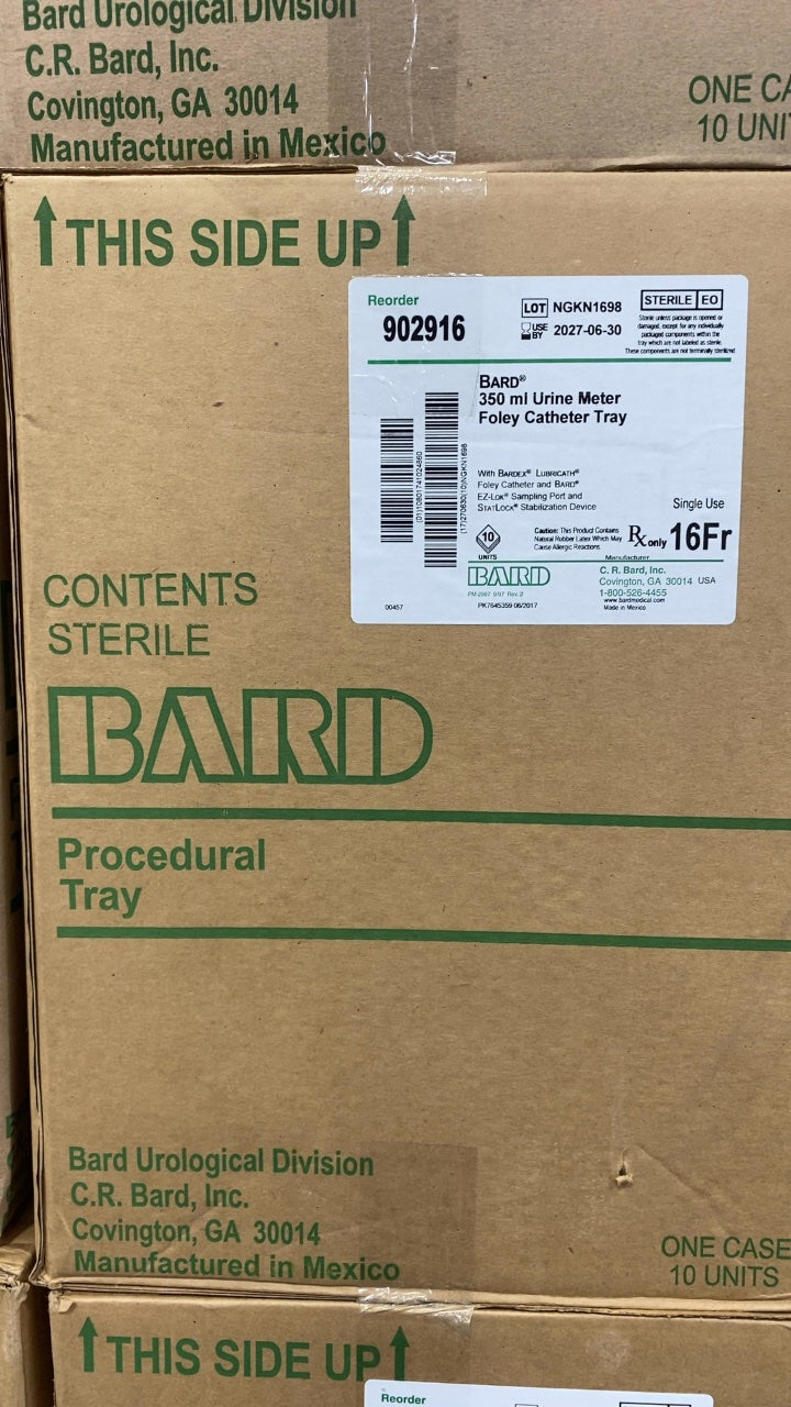 902916 - BARD - BARD 350 ml Urine Meter Foley Catheter Tray, (BX/10)