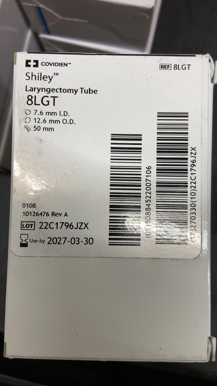 8LGT - COVIDIEN - Shiley Laryngectomy Tube 8LGT, (BX/1)