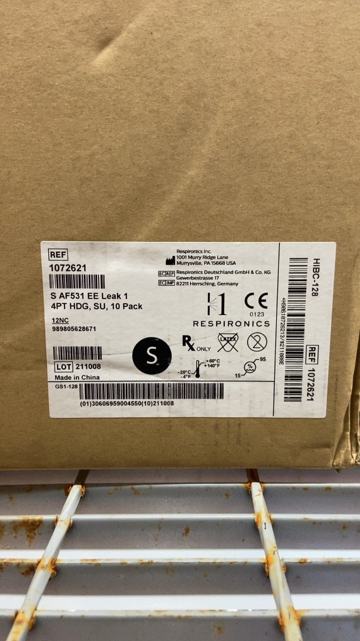 1072621 - RESPIRONICS - S AF531 EE Leak 1 4PT HDG, SU, 10 Pack, (CS/40)