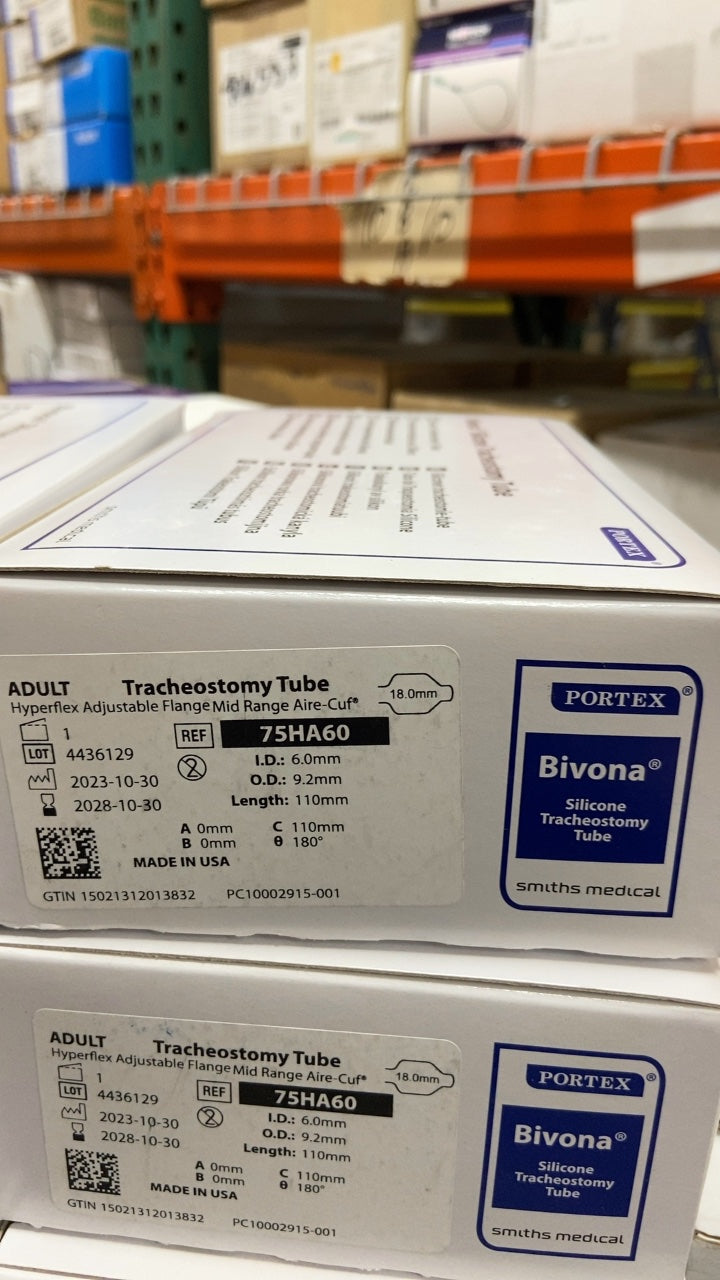 75HA60 - SMITHS MEDICAL - Midrange Trach Tubes - Mid-Range Trach Tube, 6 mm, Direct Only, (BX/1)