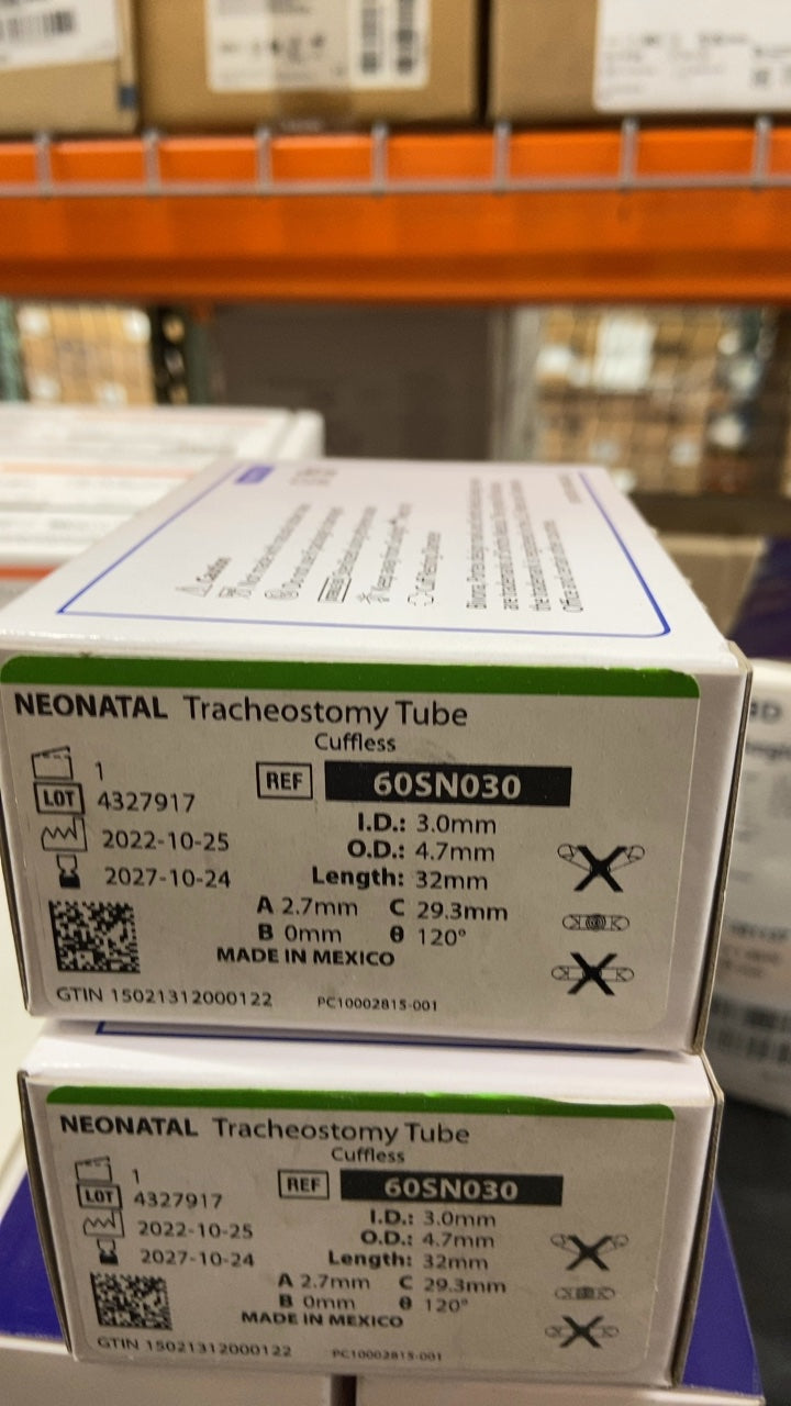 60SN030 - SMITHS MEDICAL - Bivona Uncuffed Trach Tubes - Trach Tube, Neonatal, Uncuffed, 3 mm, (BX/1)