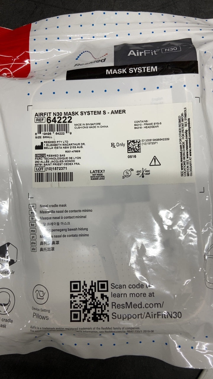 64222 - RESMED - AirFit N30 Mask System S - AMER, (EA/1)