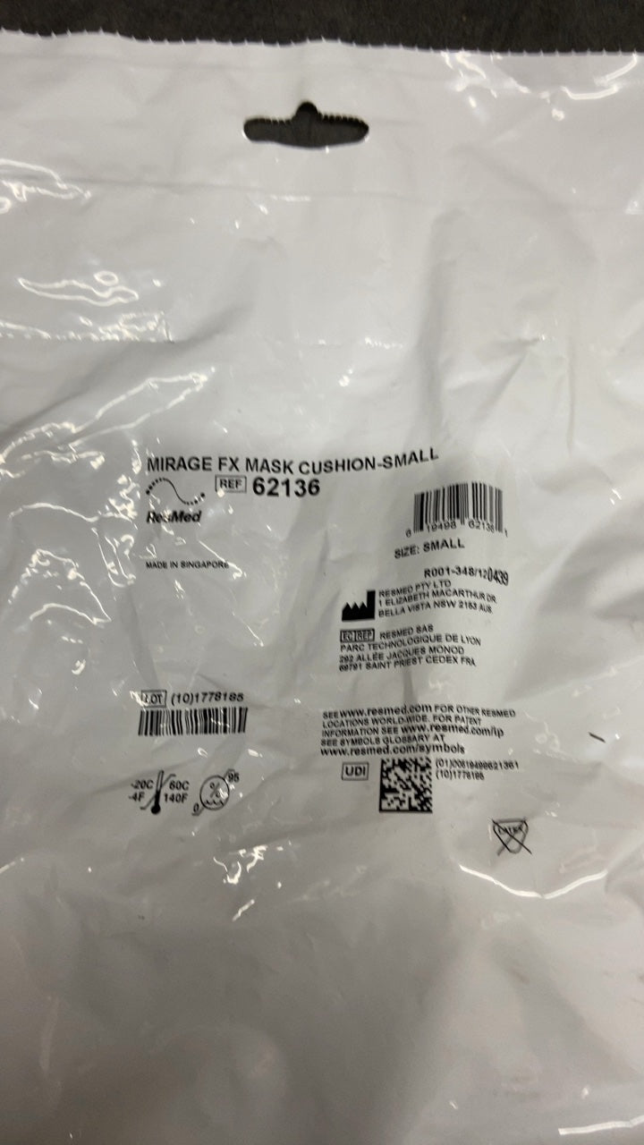 62136 - RESMED - MIRAGE FX MASK CUSHION-SMALL, (EA/1)
