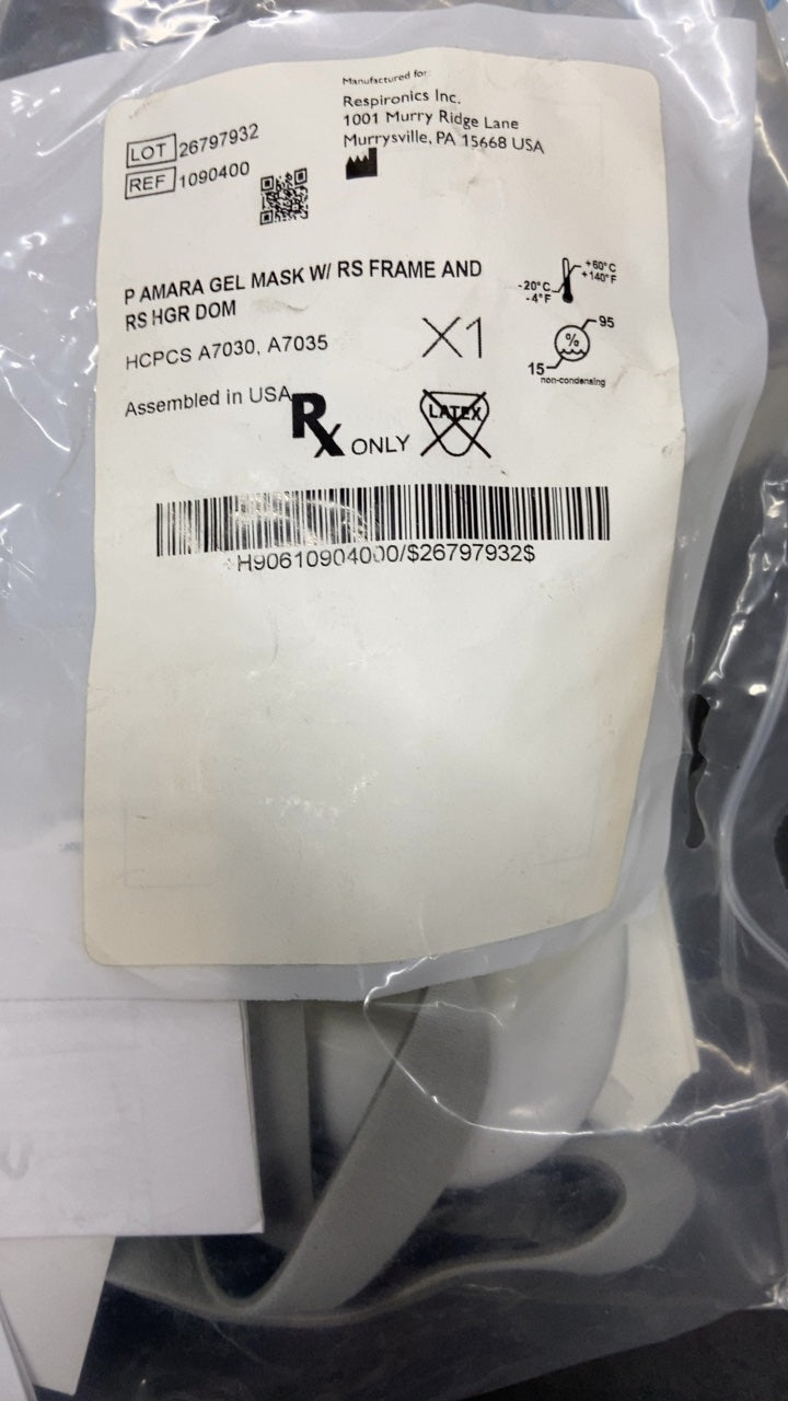 1090400 - RESPIRONICS - AMARA GEL MASK W/ RS FRAME AND RS HGR DOM, (EA/1)