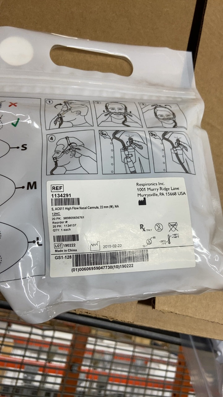 1134291 - RESPIRONICS - S, AC611 High Flow Nasal Cannula, 22 mm (M), NA, (EA/35)