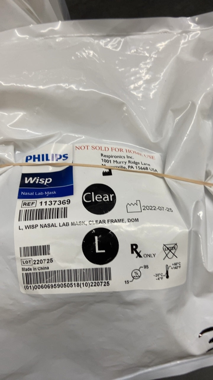 1137369 - RESPIRONICS - WISP Nasal Lab Mask, Clear Frame, DOM L, (EA/1)