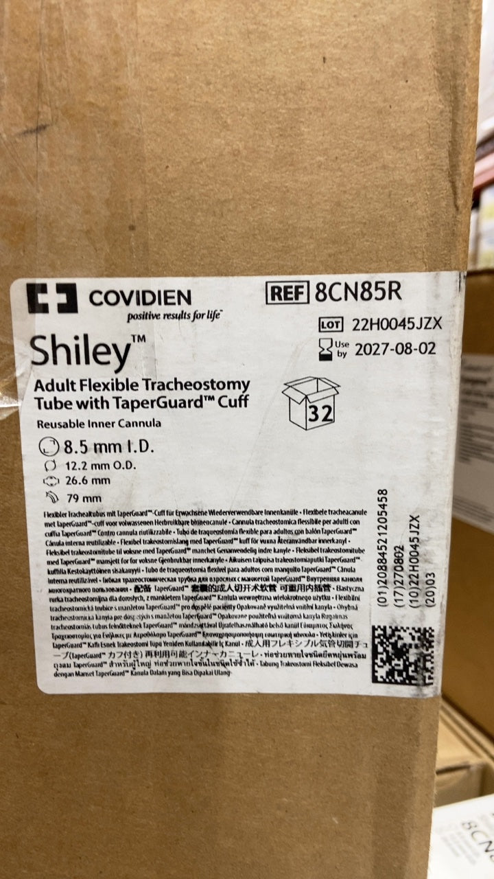 8CN85R - COVIDIEN - Shiley Adult Flexible Tracheostomy Tube with TaperGuard Cuff, (CS/32)