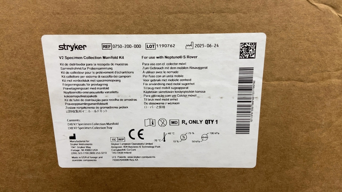0750-200-000 - STRYKER - V2 Specimen Collection Manifold Kit, (BX/30)