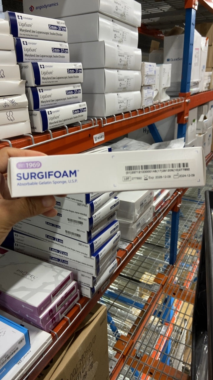 1969 - ETHICON - SURGIFOAM Absorbable Gelatin Sponge, U.S.P., (BX/24)