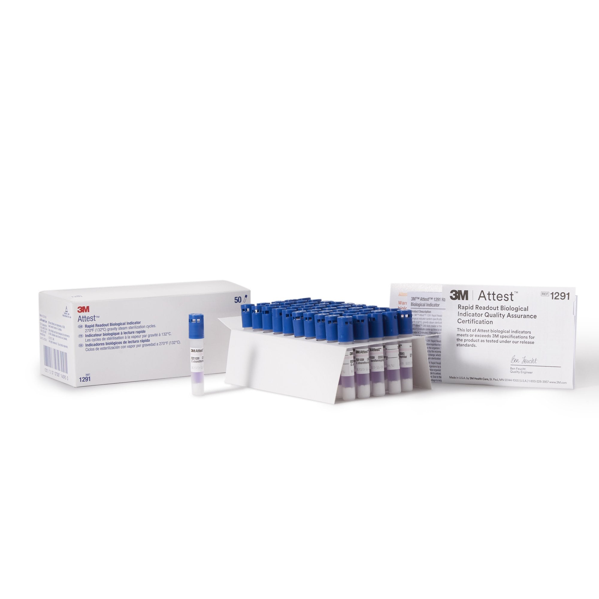 196098 - Attest - Attest Rapid Readout Sterilization Biological Indicator Vial Steam 1291, Case of 200, (CS)