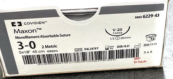 8886 6229-43 - COVIDIEN - Monofilament Absorbable Suture, (BX/12)