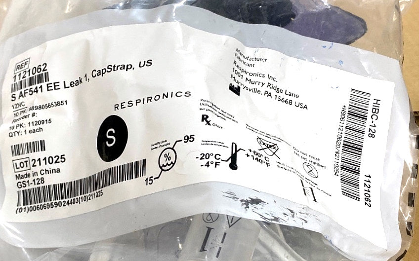 1121062 - RESPIRONICS - AF541 Mask with Entrainment Elbow, Leak 1, with CAPSTRAP, Small, (EA/28)
