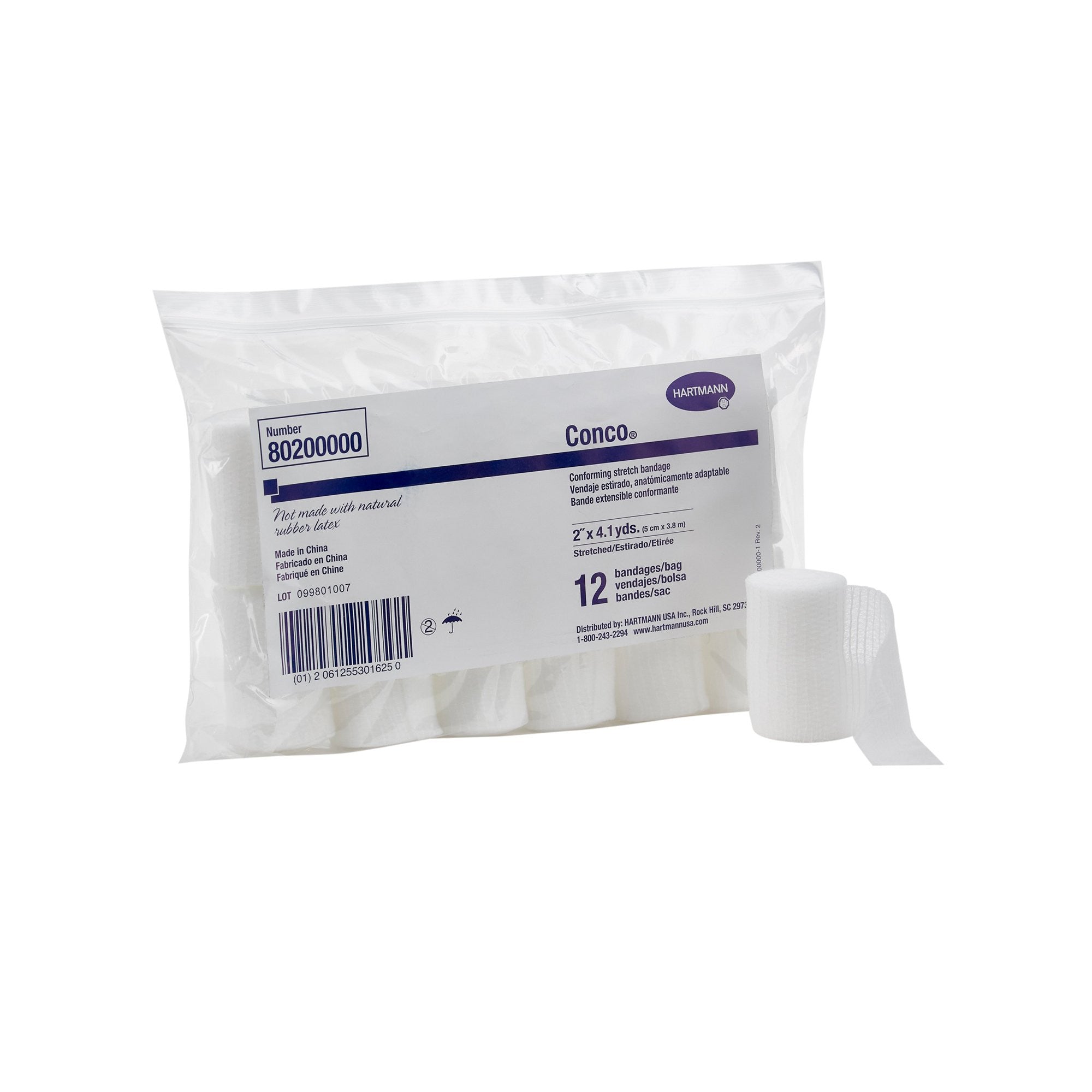 778836 - Conco - Conco Conforming Bandage 2 in X 4-1/10 Yard 1-Ply NonSterile , 80200000, Bag of 12, (BG)