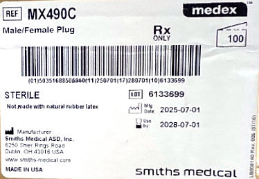 MX490C - SMITHS MEDICAL - Medex, (BX/100)