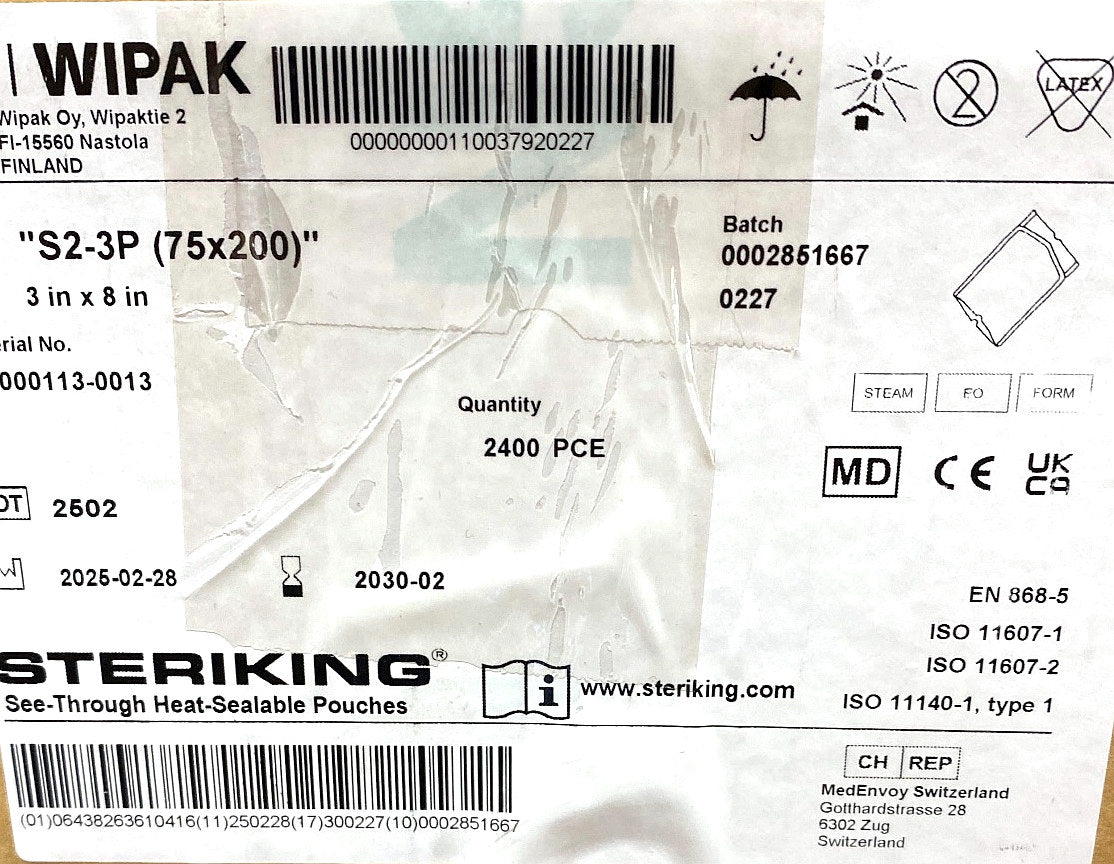 S2-3P - WIPAK - Single use sterilization packaging, (CS/2400)