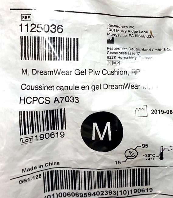 1125036 - RESPIRONICS - M,dream wear gel plw cushion rp, (EA/1)