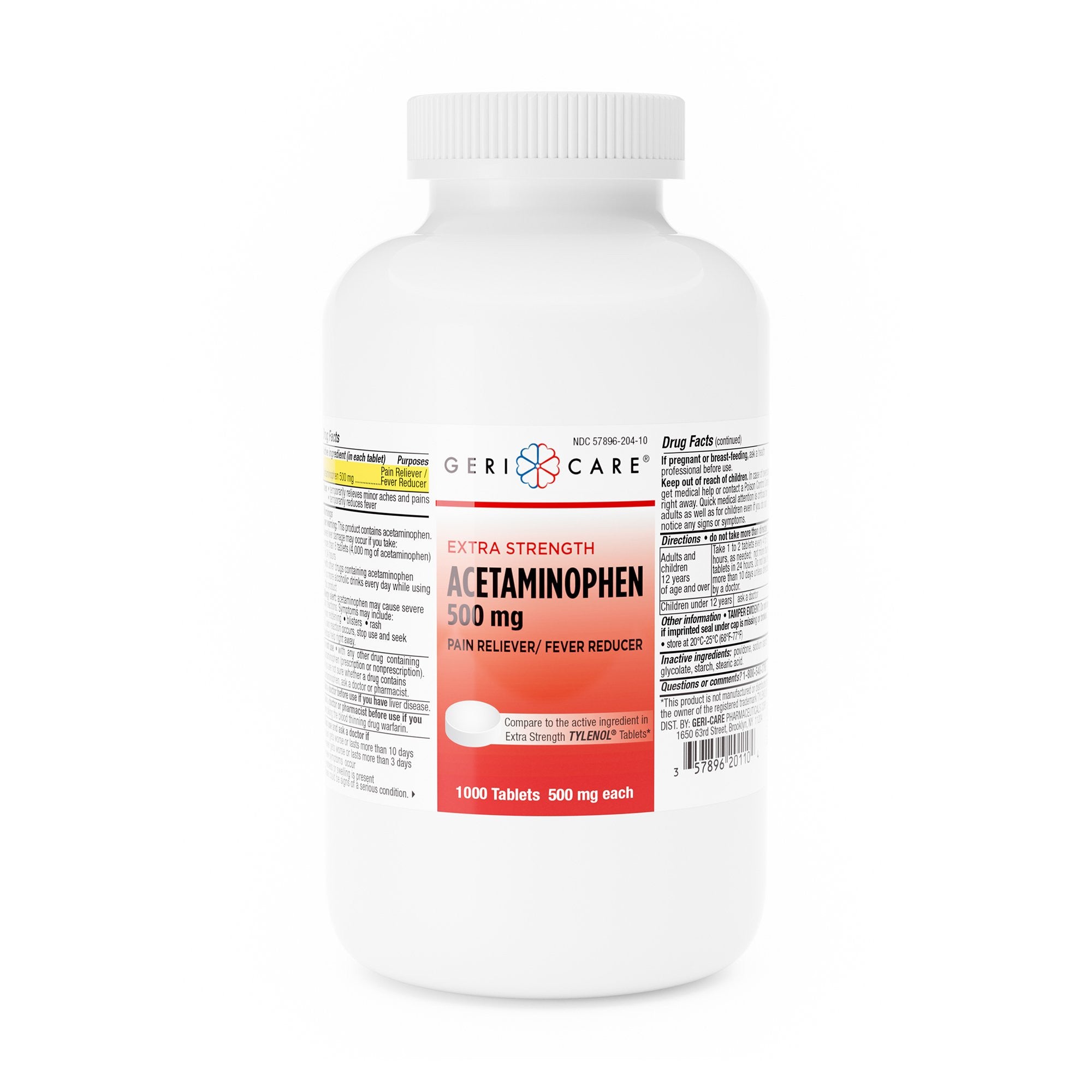 555689 - Geri-Care - Geri-Care Pain Relief 500 mg Strength Acetaminophen Tablet , 201-10-GCP, Case of 12, (CS)