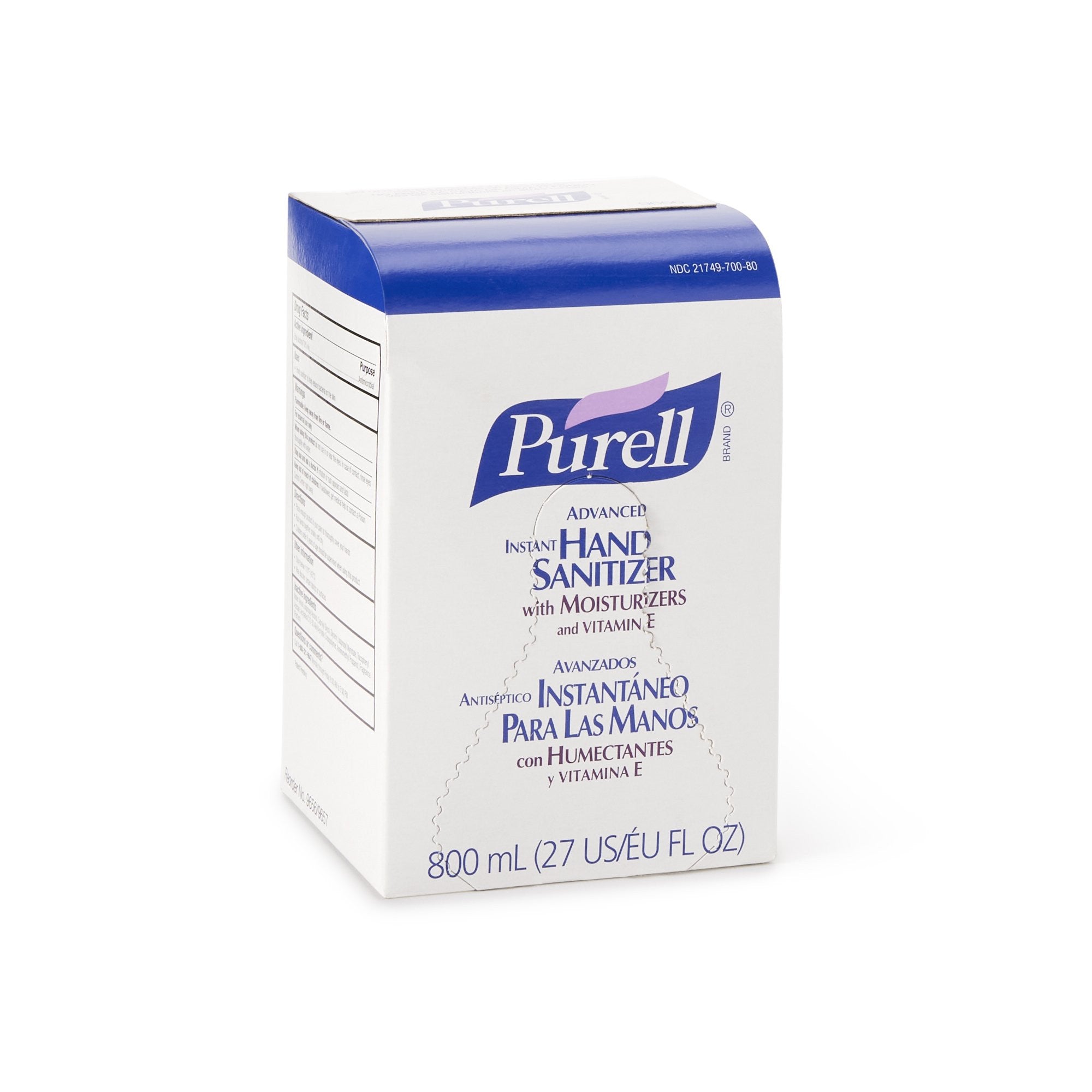 281325 - Purell - Hand Sanitizer Purell Advanced 800 mL Ethyl Alcohol Gel Bag-in-Box 9657-12 Pack of 1, (EA)
