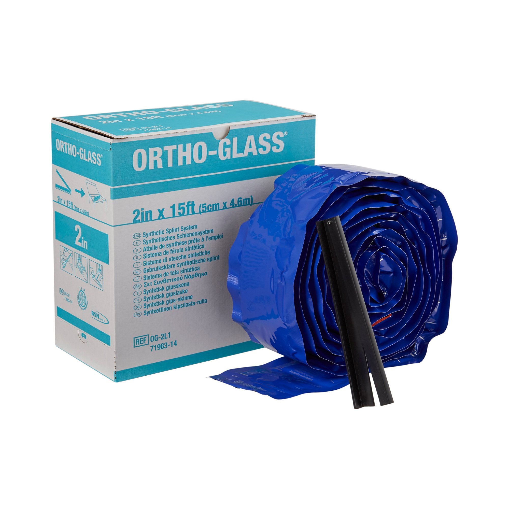 282603 - ORTHO-GLASS - Padded Splint Roll ORTHO-GLASS 2 Inch x 15 Foot Fiberglass White OG-2L2 Case of 2, (CS)