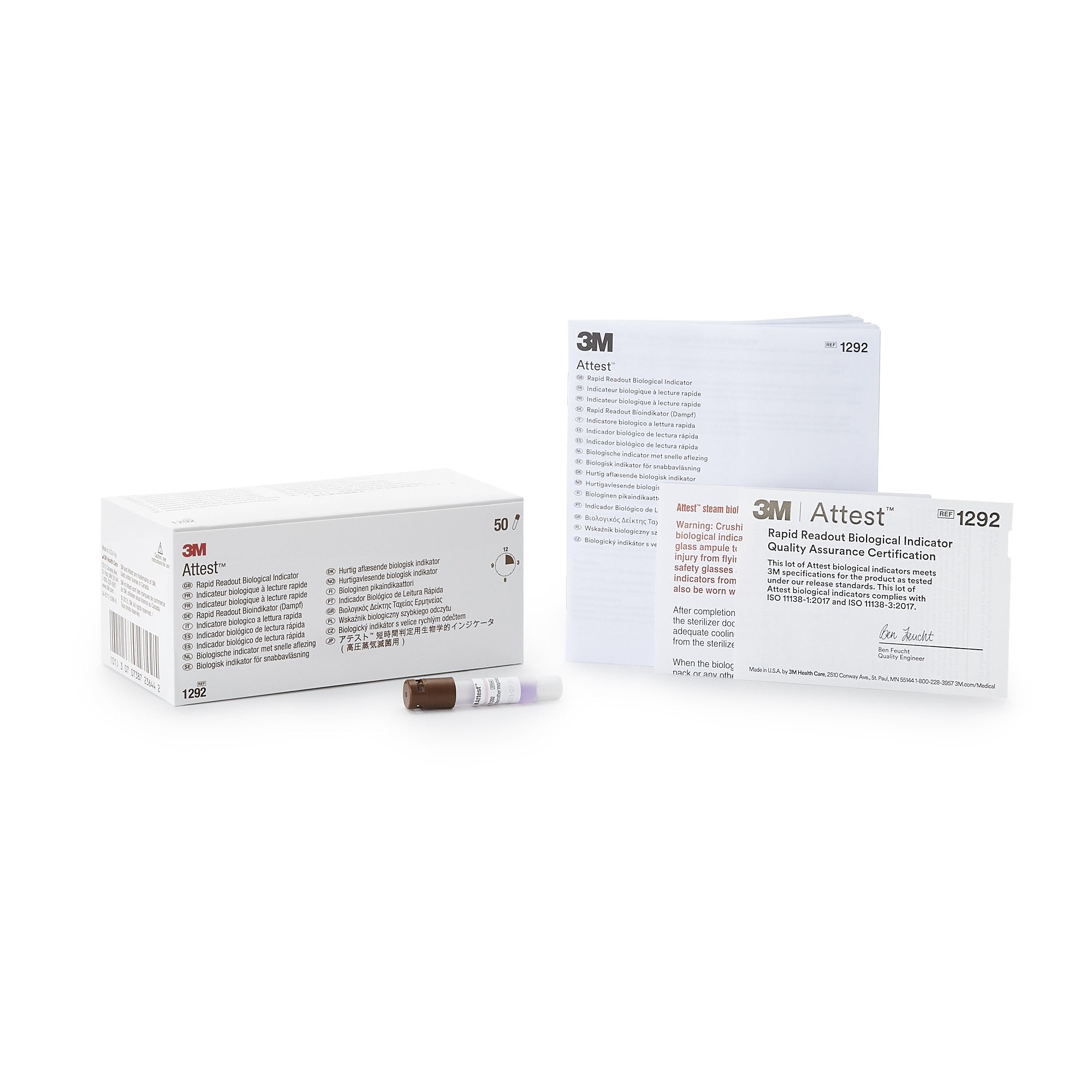 283333 - Attest - Attest Rapid Readout Sterilization Biological Indicator Vial Steam 1292, Case of 200, (CS)