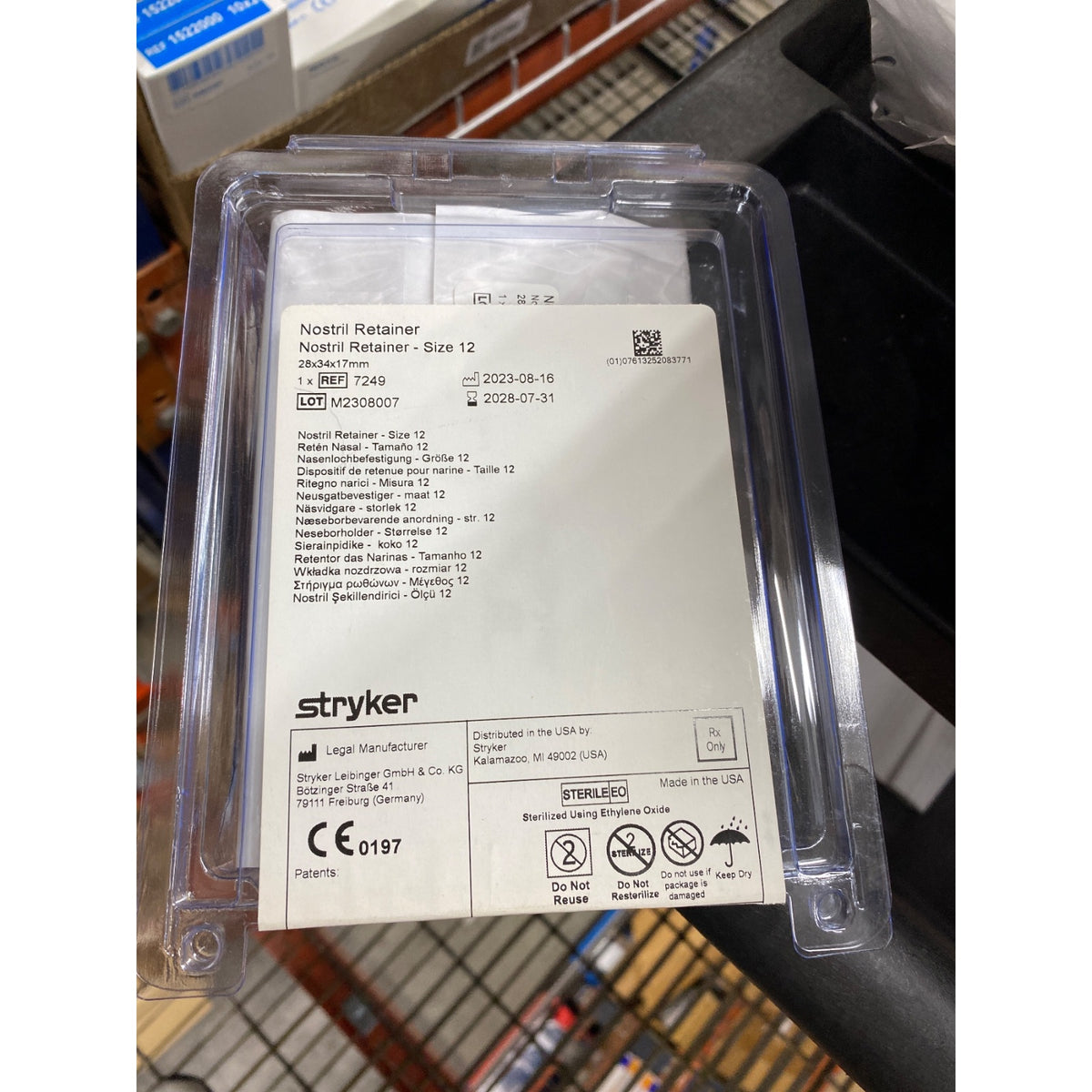 7249 - STRYKER - Nostril Retainer - Size 12, (EA/1)