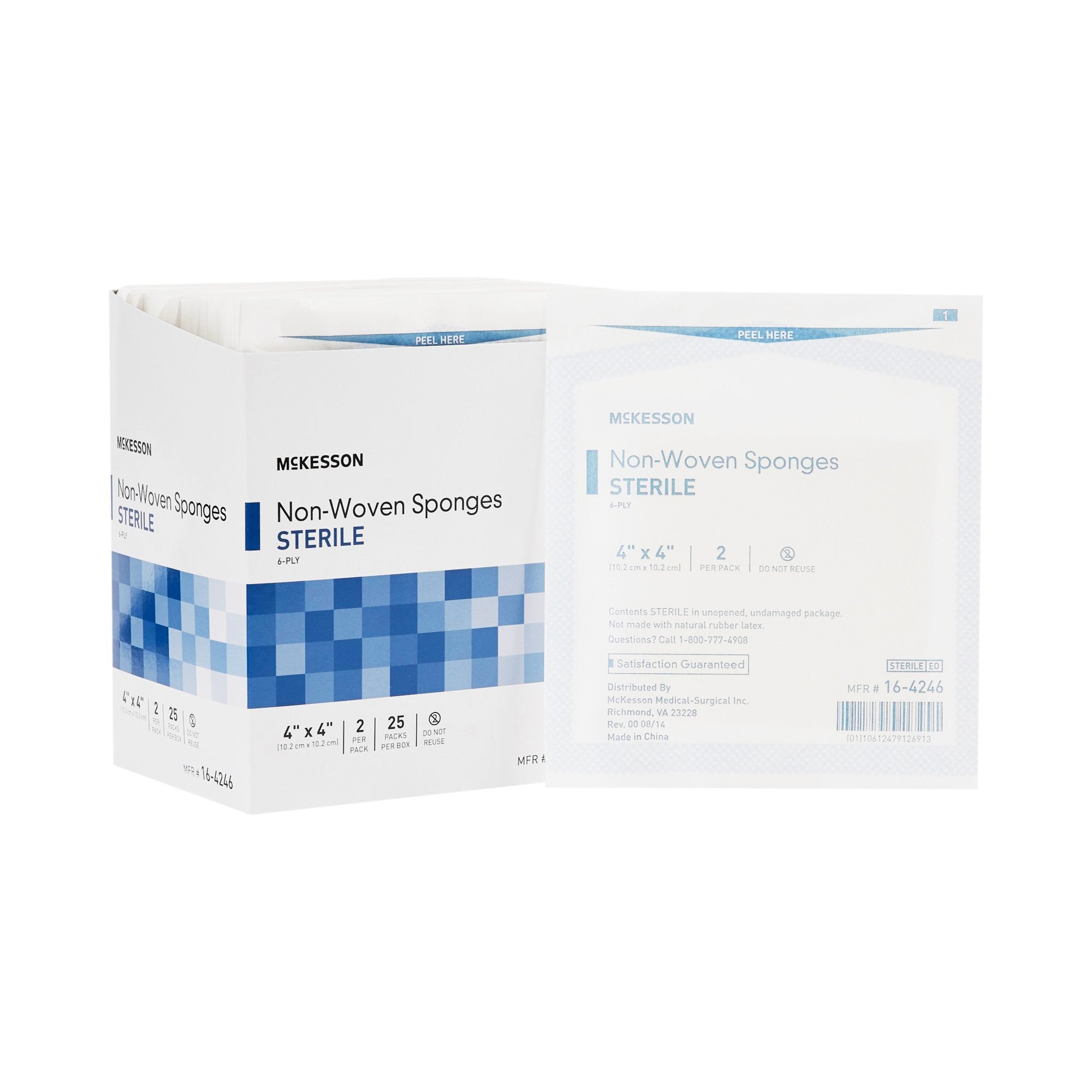 466523 - McKesson - McKesson Nonwoven Sponge 4 X 4 in 6-Ply Sterile , 16-4246, Case of 300, (CS)