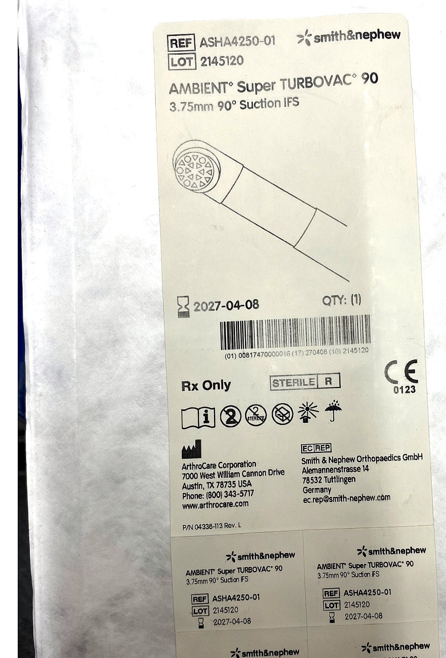 ASHA4250-01 - SMITH & NEPHEW - AMBIENT SUPER TURBOVAC 90, (EA/1)