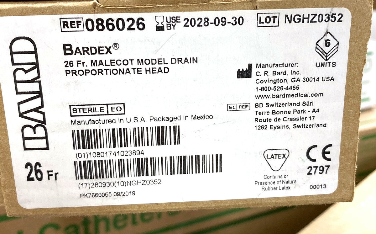 086026 - BARD - Bardex® Malecot Drain Proportionate Head, (BX/6)