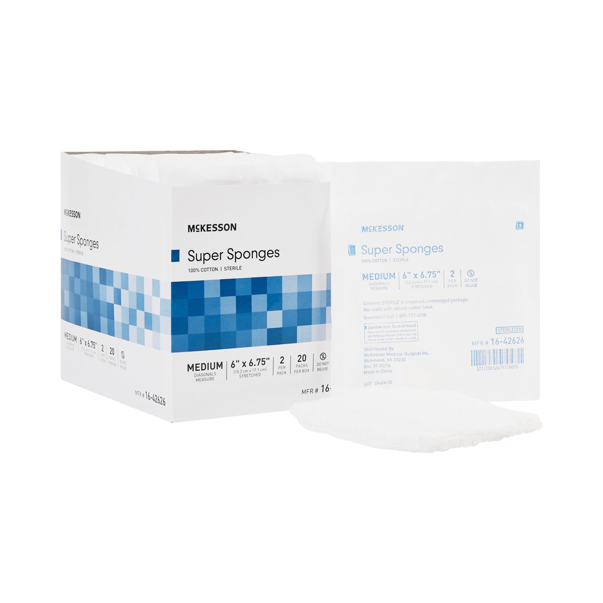 446053 - McKesson - McKesson Fluff Dressing 6 X 6-3/4 in Sterile , 16-42626, Case of 240, (CS)
