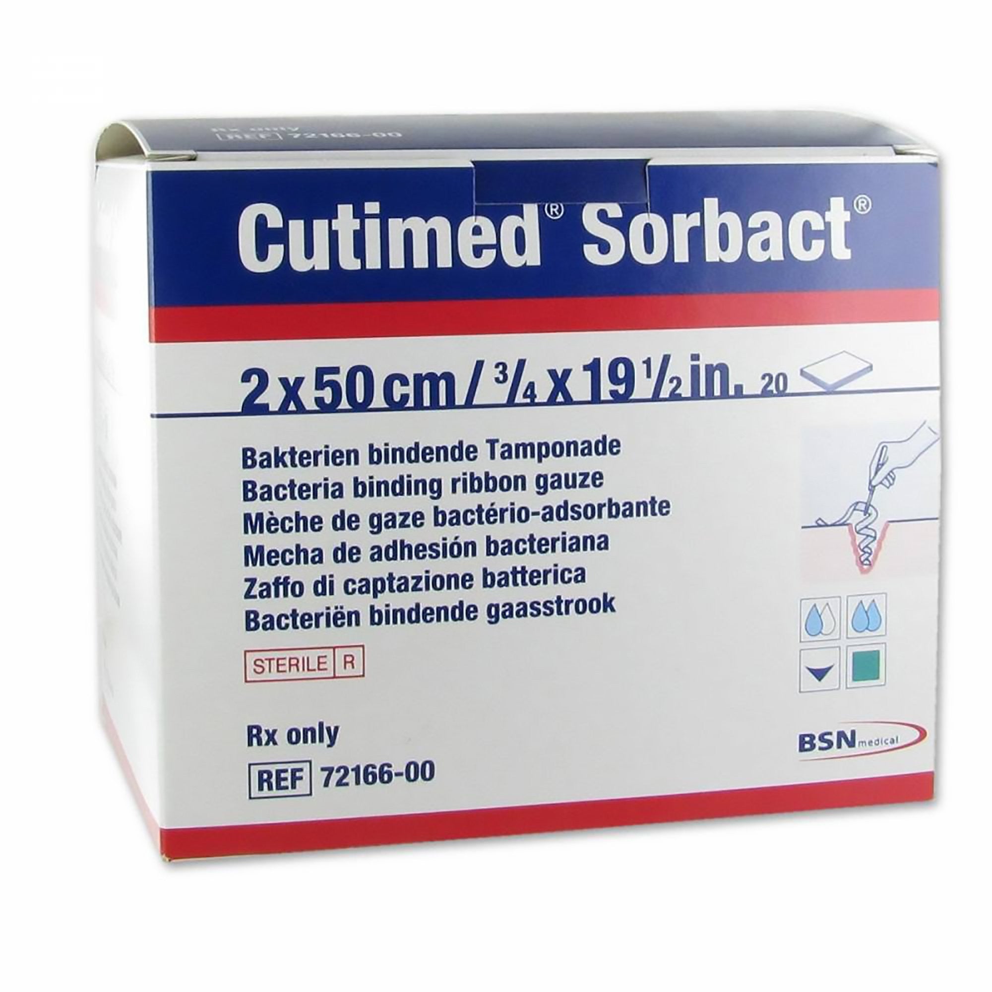 774840 - Cutimed - Cutimed Sorbact Antimicrobial Mesh Dressing 4/5 X 19-7/10 Inch Ribbon Sterile, 7216606, Pack of 1, (EA)