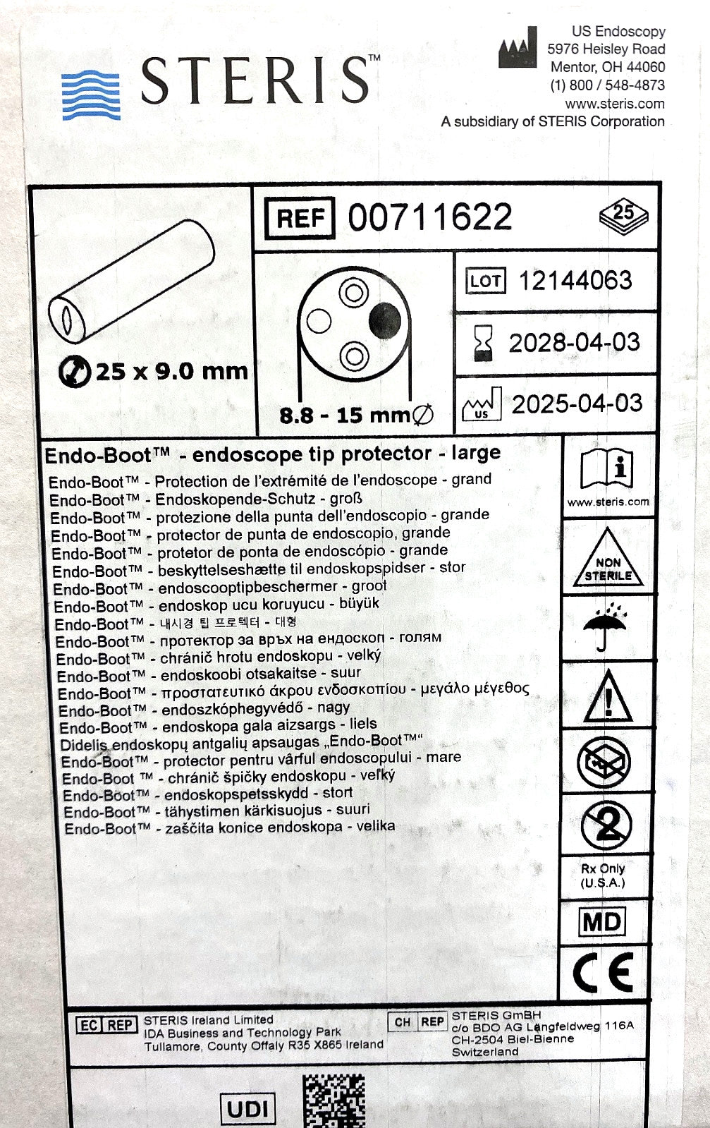00711622 - US ENDOSCOPY - The Endo-Boot tip protector is used as a protective cover for the tip of the endoscope or other surgical instruments during storage and transport., (BX/25)
