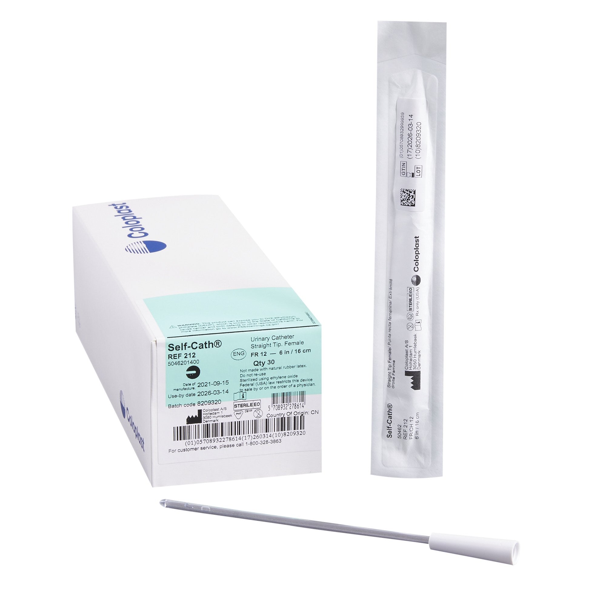 322868 - Self-Cath - Urethral Catheter Self-Cath Straight Tip Uncoated PVC 12 Fr. 6 in, 212 Box of 30, (BX)